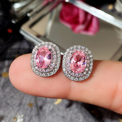 1 Pair Simple Style Shiny Square Inlay Copper Zircon Ear Studs