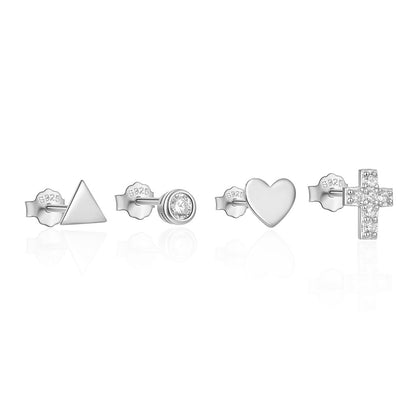 1 Set Simple Style Star Butterfly Plating Sterling Silver Ear Studs