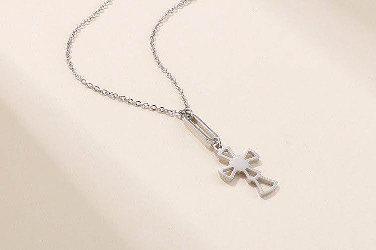 New Creative Mini Cross Necklace Long Earring Set