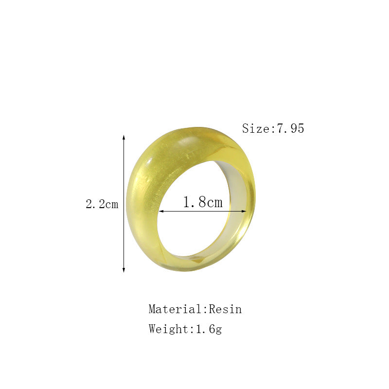 Cute Geometric Resin Women's Rings 1 Set