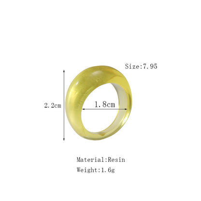 Cute Geometric Resin Women's Rings 1 Set