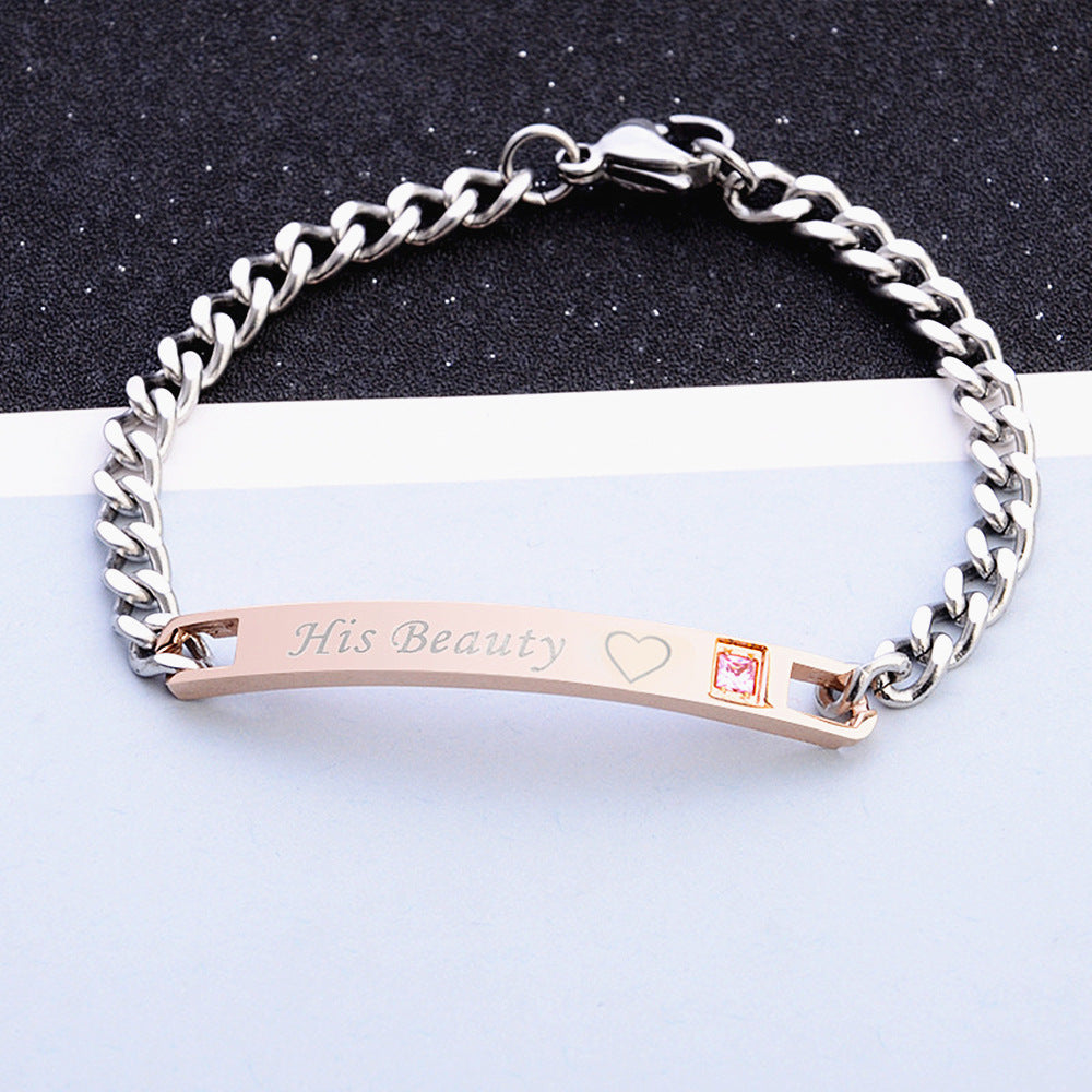 Simple Style Letter Crown Zircon Alloy Wholesale Bracelets