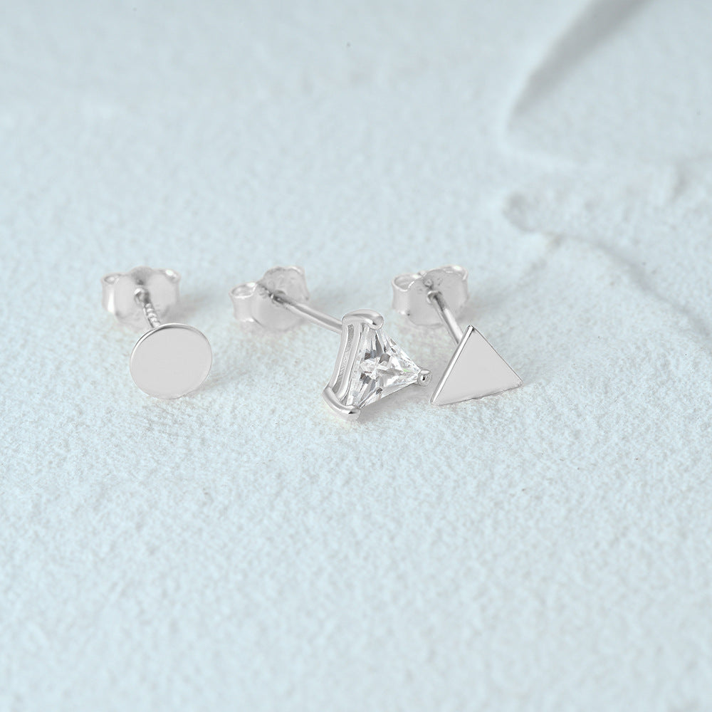 1 Set Simple Style Star Butterfly Plating Sterling Silver Ear Studs