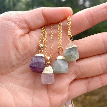 Simple Style Geometric Stainless Steel Natural Stone Pendant Necklace In Bulk