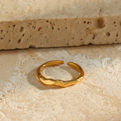 Basic Irregular Stainless Steel Plating Gold Plated Open Ring