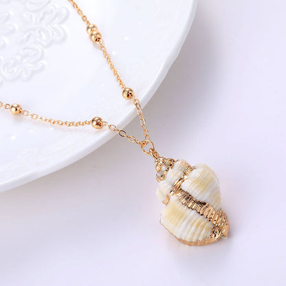 Vacation Shell Alloy Wholesale Pendant Necklace