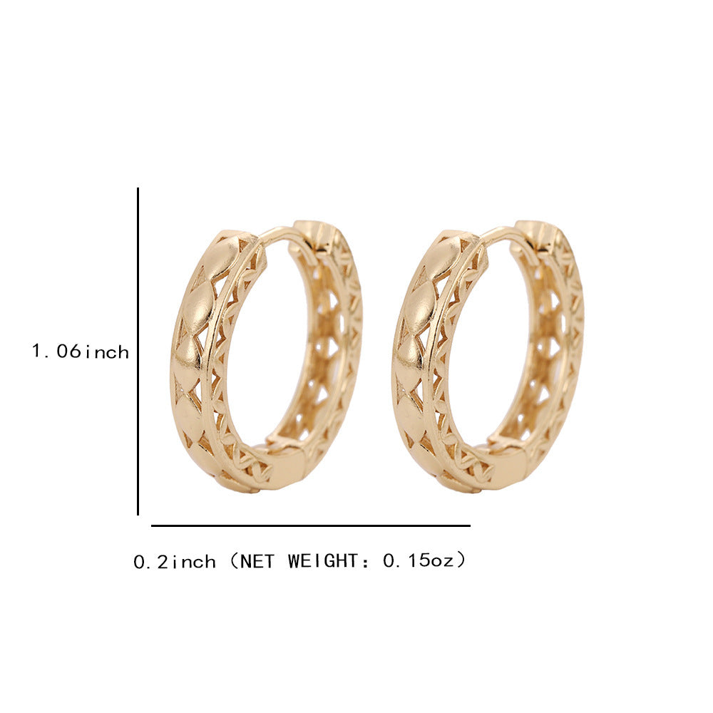 Simple Style Geometric Metal Gold Plated Women's Earrings 1 Pair