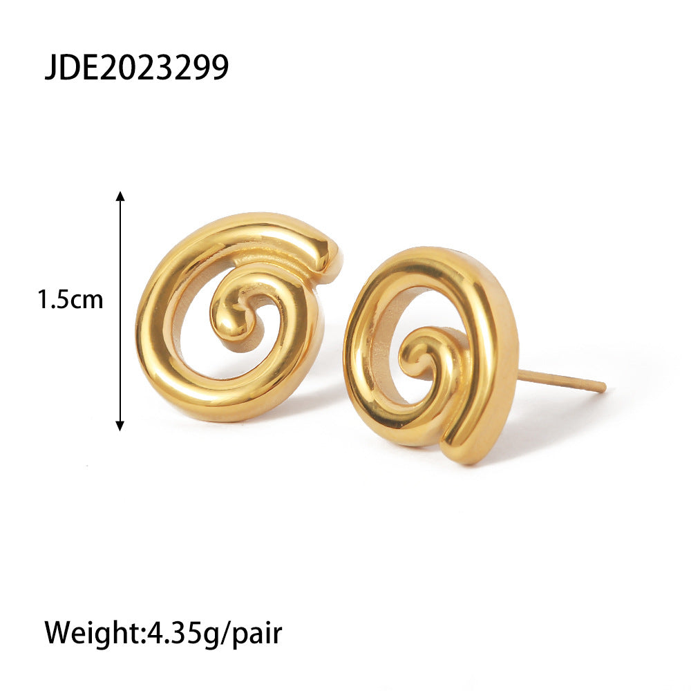 1 Pair Fashion Geometric Gold Plated Stainless Steel Gold Plated Ear Studs