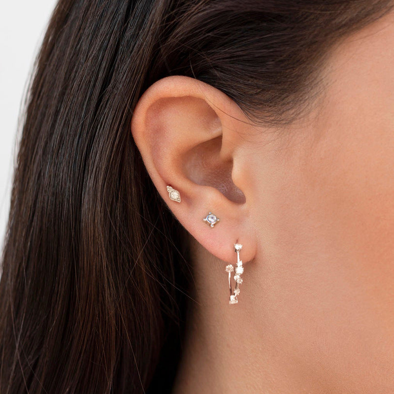 S925 Silver Needle Simple Retro C-shaped Copper Earrings