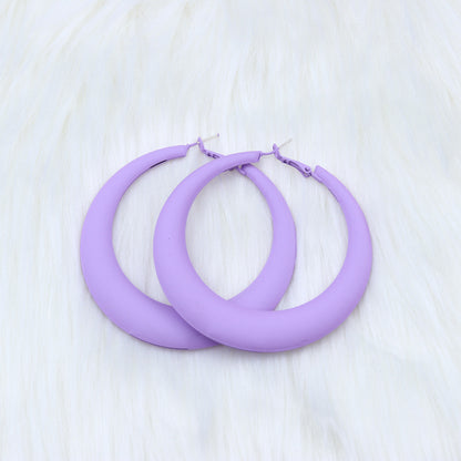 Fashion Geometric Metal Spray Paint Women's Hoop Earrings 1 Pair