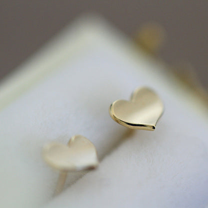 1 Pair Simple Style Heart Shape Sterling Silver Plating Ear Studs