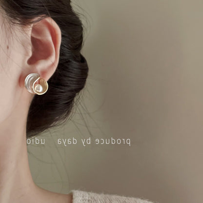 Elegant Geometric Imitation Pearl Alloy Plating Women's Ear Studs