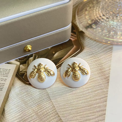 1 Pair Vintage Style Bee Plating Zinc Alloy Ear Studs