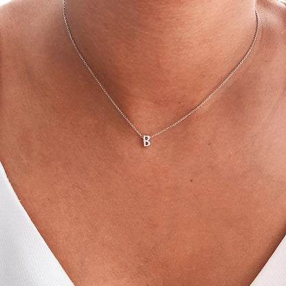 Elegant Letter Sterling Silver Pendant Necklace In Bulk