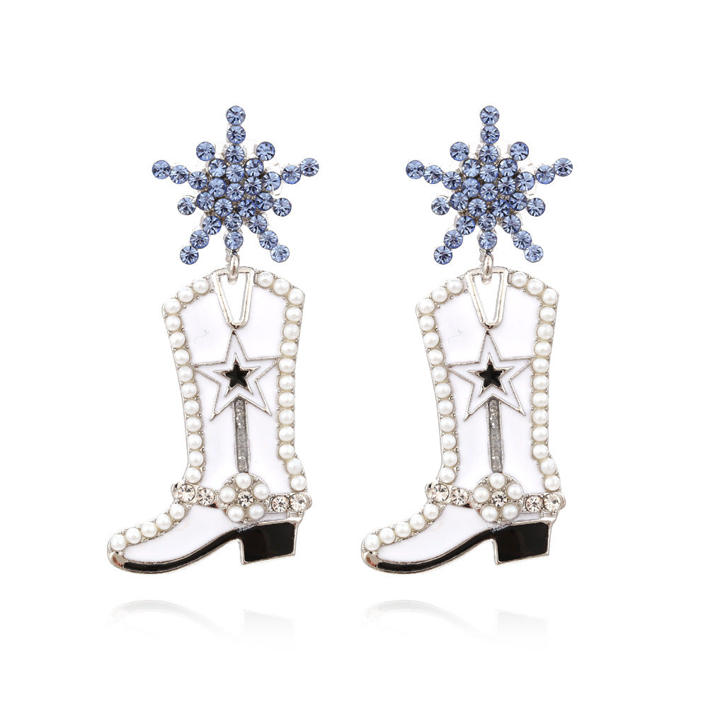 Fashion Geometric Boots Alloy Artificial Pearls Women's Drop Earrings 1 Pair