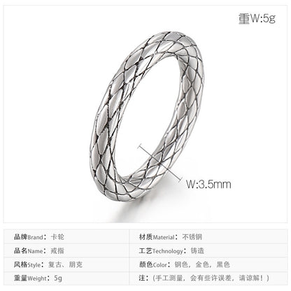 New Design Fashion Popular Ring Stainless Steel Lattice Ring