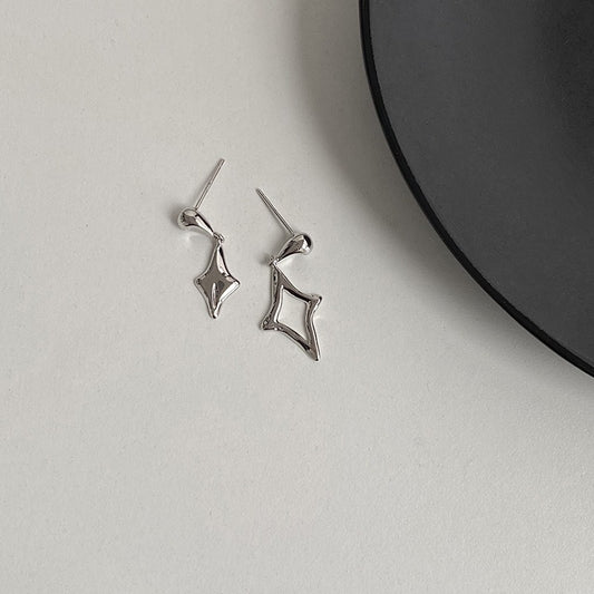 1 Pair Simple Style Star Plating Alloy Silver Plated Drop Earrings