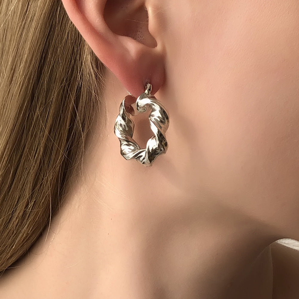 Simple Fashion Irregular Geometric Creative Twist Retro Earrings