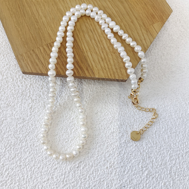 1 Piece Fashion Solid Color Freshwater Pearl Beaded Necklace