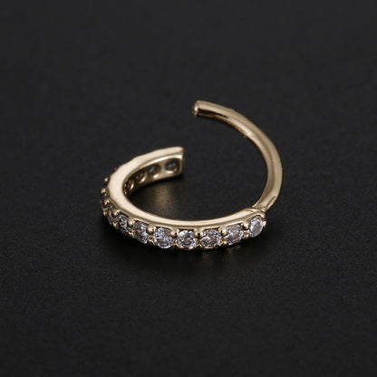 Simple Style Circle Copper Inlay Zircon Nose Ring
