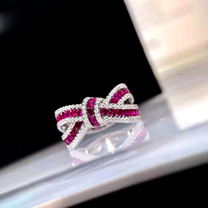 Wholesale Simple Style Classic Style Bow Knot Copper Inlay Zircon Rings