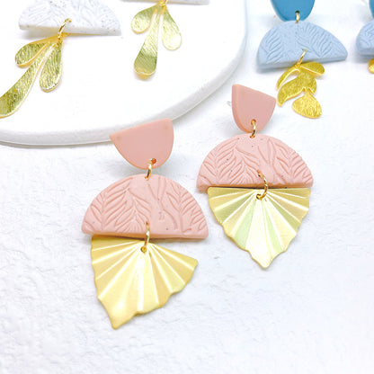 1 Pair Fashion Geometric Soft Clay Metal Patchwork Women's Drop Earrings