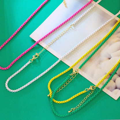Gooddiy Wholesale Jewelry Bohemian Simple Candy Color Clavicle Chain
