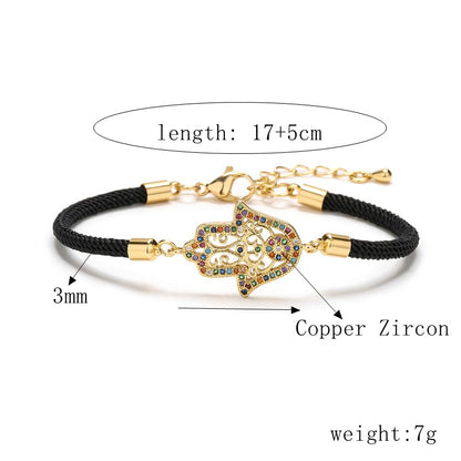 Fashion Palm Copper Bracelets Plating Zircon Copper Bracelets