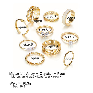 Simple Style Geometric Alloy Plating Inlay Artificial Pearls Rhinestones Women's Open Ring