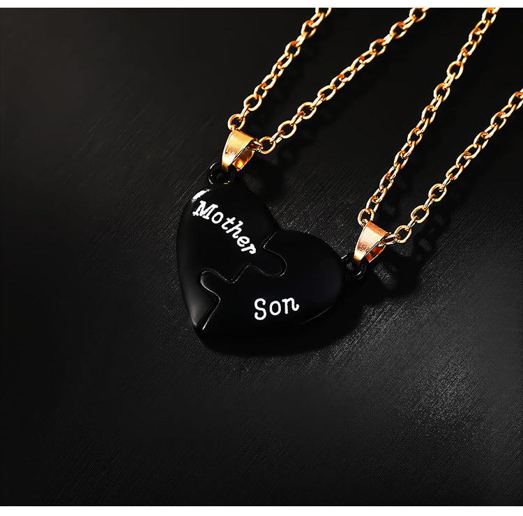 New Love Stitching Letters Dripping Oil Hollow Tree Alloy Pendant Necklace