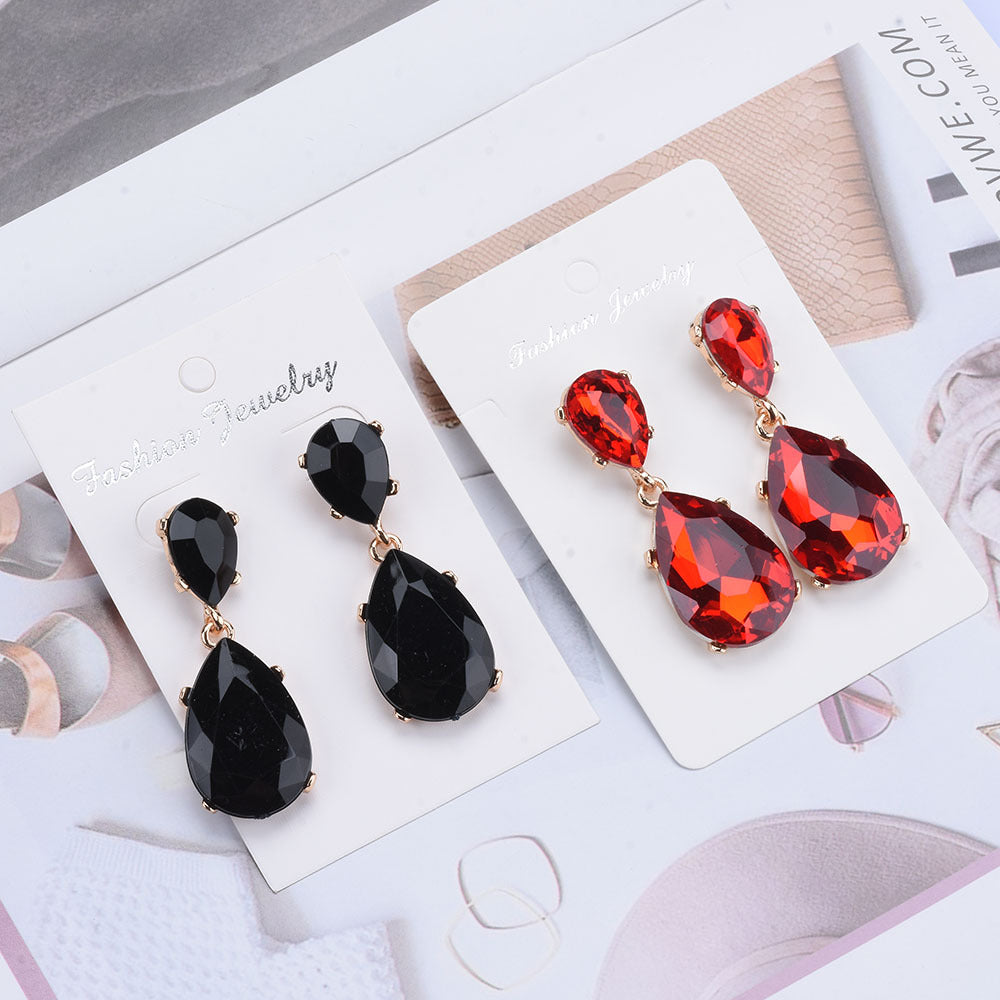 1 Pair Classic Style Water Droplets Irregular Plating Inlay Metal Artificial Gemstones Ear Studs