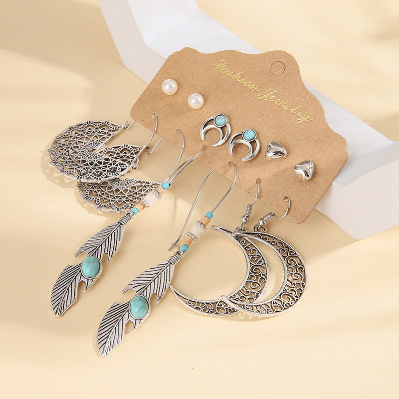 1 Set Fashion Leaves Starfish Metal Plating Women's Drop Earrings Earrings