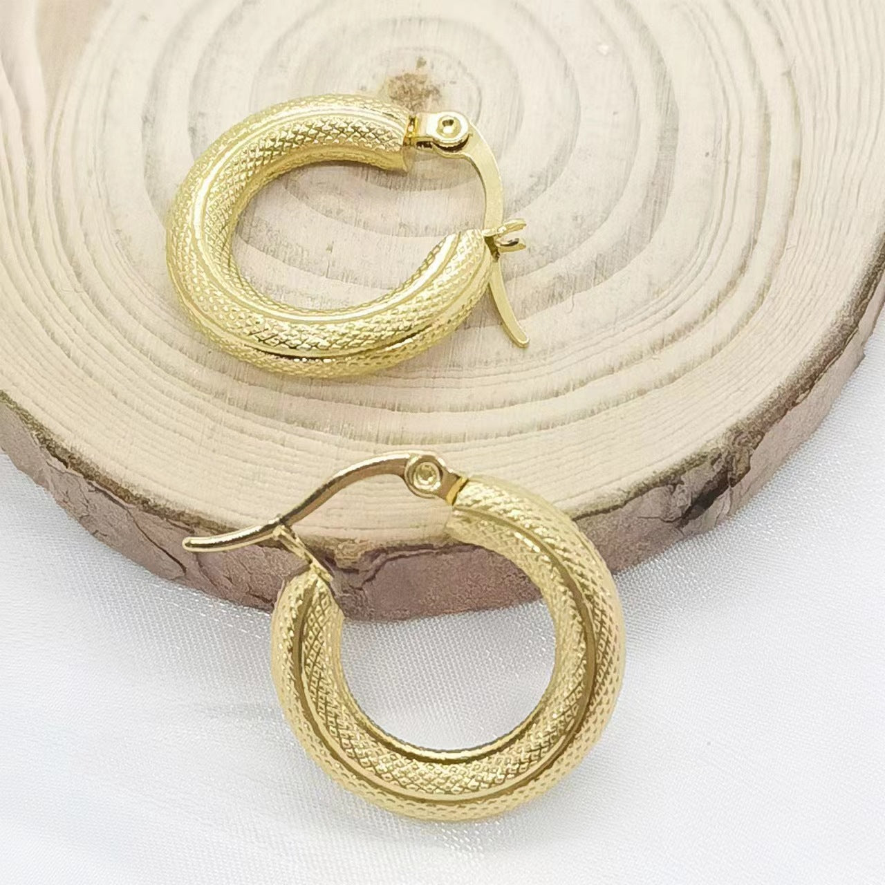 1 Pair Streetwear Solid Color Plating Stainless Steel Hoop Earrings