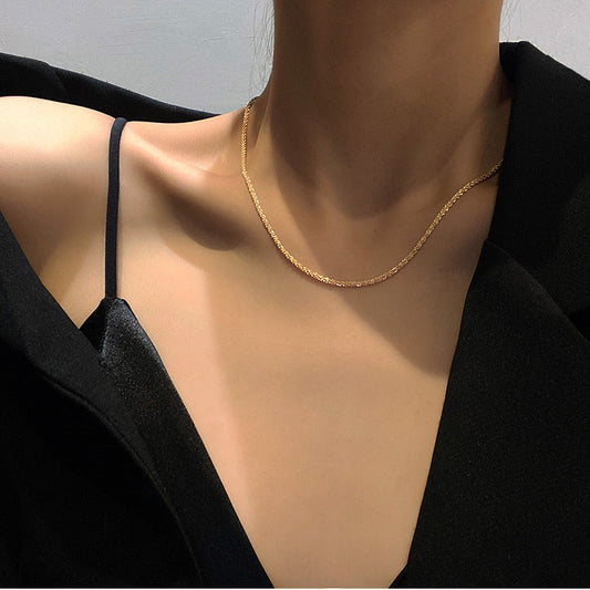 Simple Geometric Solid Color Titanium Steel Clavicle Chain Wholesale