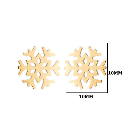 Fashion Snowflake Stainless Steel Plating Ear Studs 1 Pair