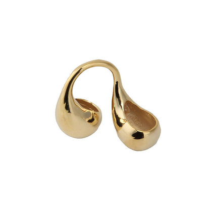 Wholesale Simple Style Geometric Copper Gold Plated Open Rings