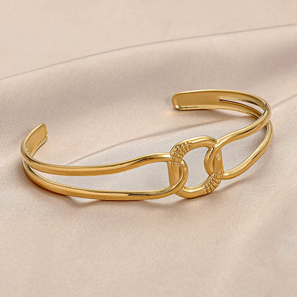 Simple Style Geometric Eye Stainless Steel Plating Bangle 1 Piece