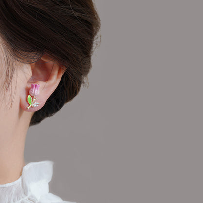 1 Pair Simple Style Flower Alloy Ear Studs