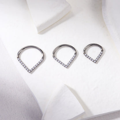 1 Piece Fashion Water Droplets Inlay Titanium Zircon Nose Ring