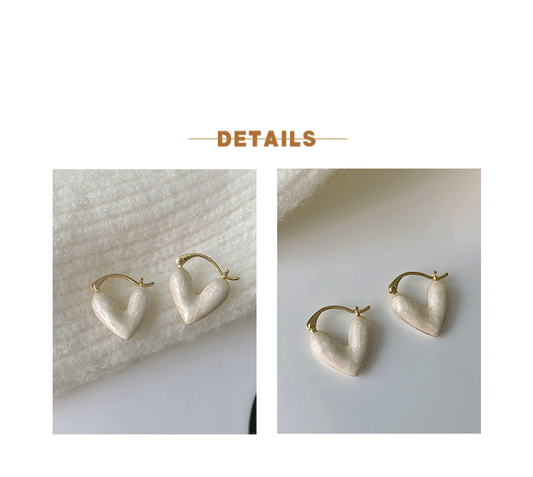 1 Pair Elegant Sweet Heart Shape Copper Plating Earrings