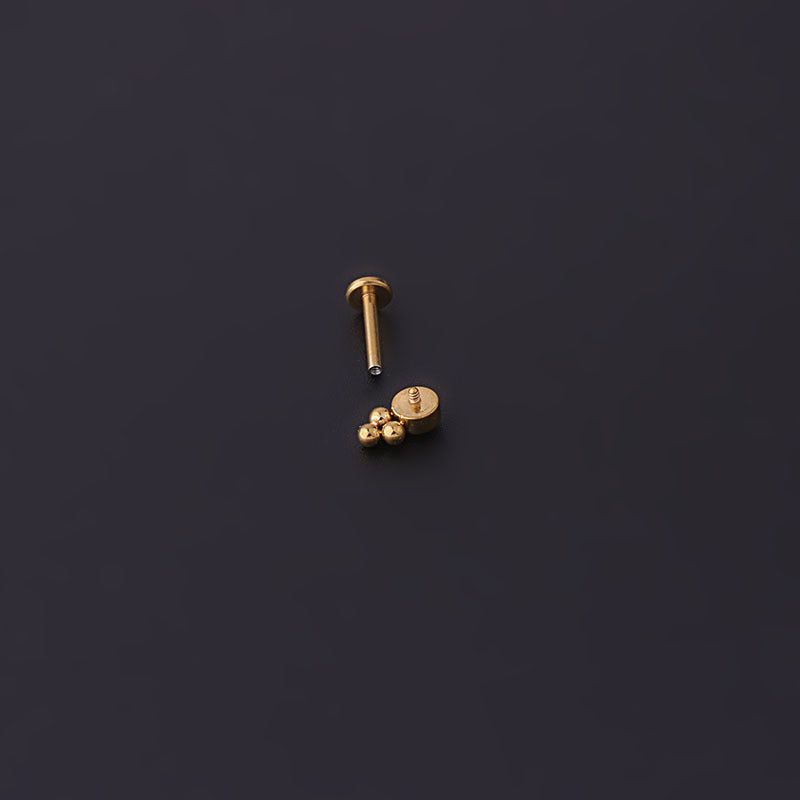 Fashion Opal Labret Rod Internal Thread Ear Bone Stud Stainless Steel Piercing Jewelry