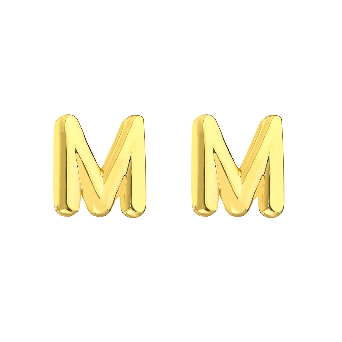 1 Pair Simple Style Letter Copper Plating 18k Gold Plated Ear Studs