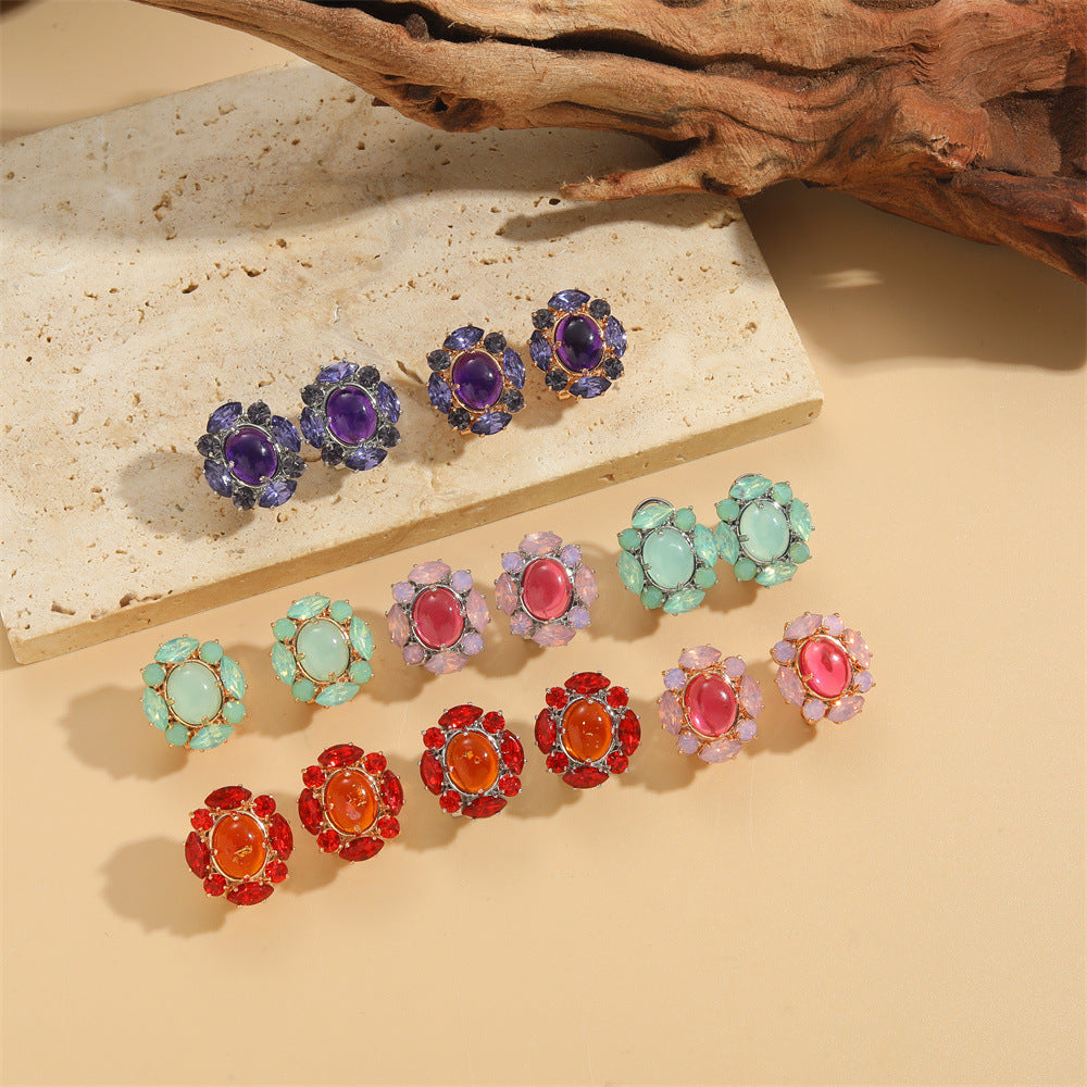 European and American new acrylic flower high-quality texture earrings ins style versatile personality trend earrings jewelry wholesale