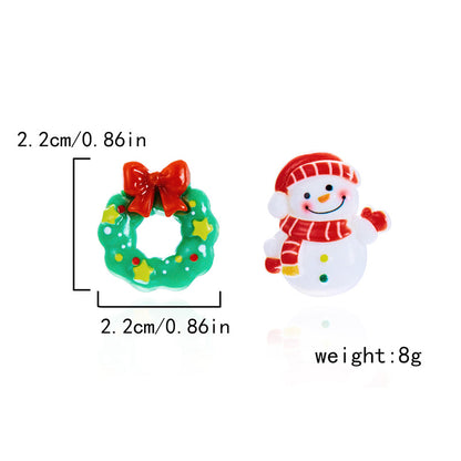 1 Pair Cute Christmas Tree Santa Claus Gingerbread Plating Arylic Ear Studs