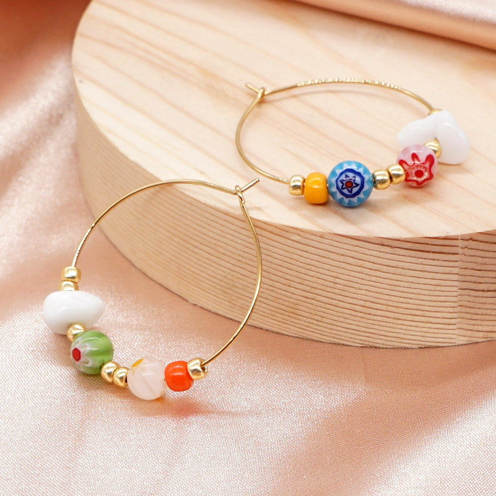 1 Pair Fashion Geometric Smiley Face Metal Plating Women's Hoop Earrings