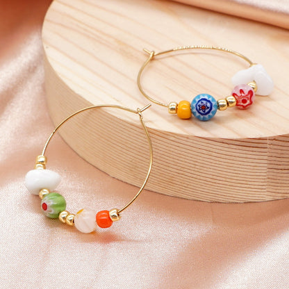 1 Pair Fashion Geometric Smiley Face Metal Plating Women's Hoop Earrings