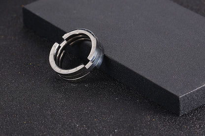 Simple Style Geometric Titanium Steel Polishing Rings