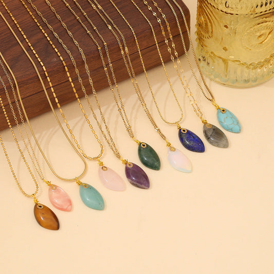 Expressive Natural Stone Electroplating Necklaces