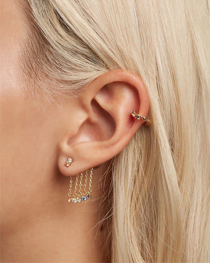 1 Pair Simple Style Geometric Plating Sterling Silver 18k Gold Plated Hoop Earrings Drop Earrings Ear Studs