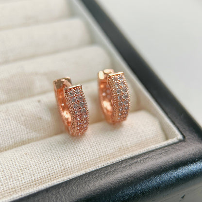 1 Pair Simple Style Geometric Inlay Copper Zircon Earrings